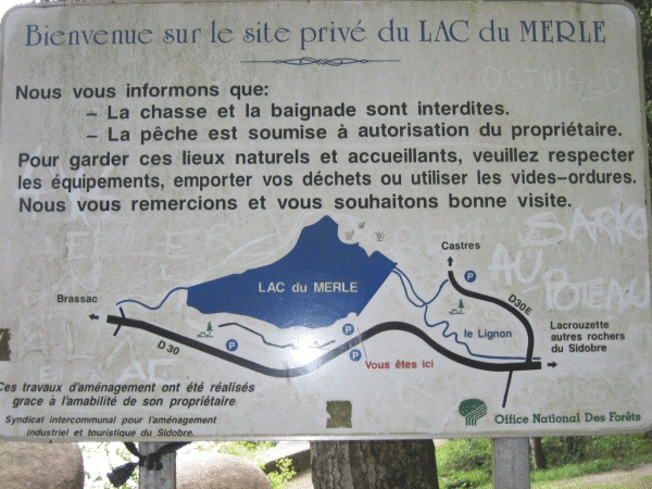 Plan du Lac du merle.
